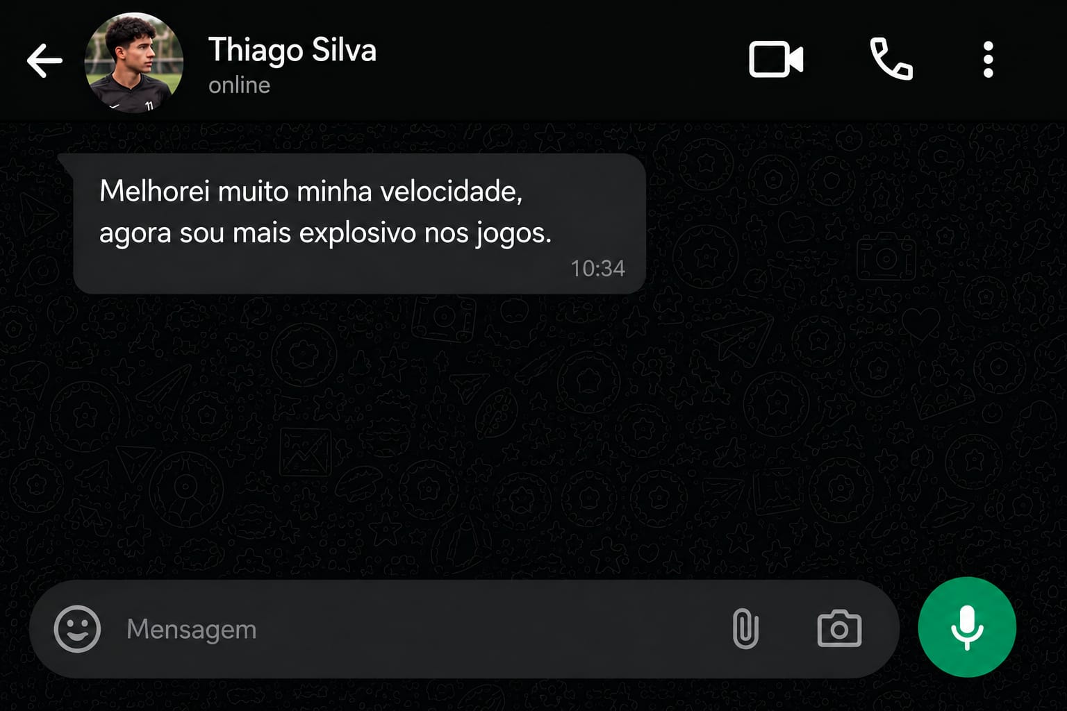 Depoimento de atleta sobre o app