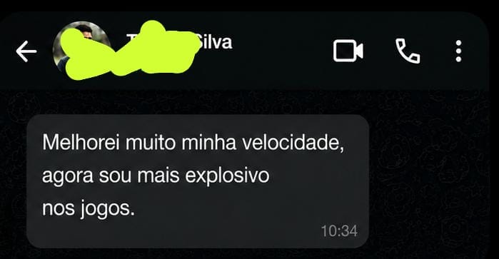 Depoimento de atleta sobre o app