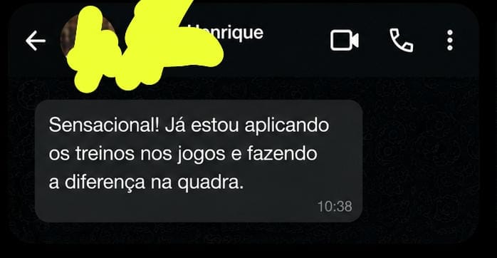 Depoimento de atleta sobre o app